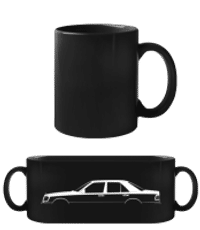 'Mercedes 500 E W124' Silhouette - Black Mug - Black - Front
