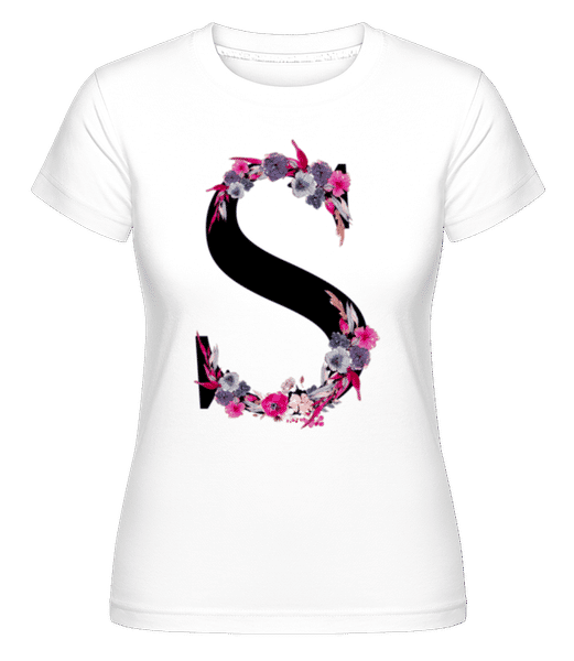 Aperçu: Fleurs Initiale S -  T-shirt Shirtinator femme - Blanc - Devant