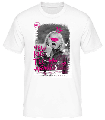 New Kidz Techno Army - Men's Basic T-Shirt - White - Front