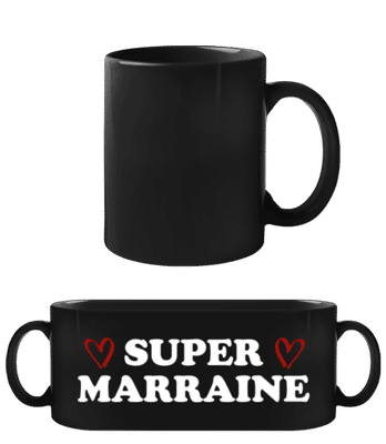 Super Marraine - Tasse Noire - Noir - Devant