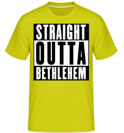 Straight Outta Bethlehem black -  T-Shirt Shirtinator homme - Citron vert - Devant