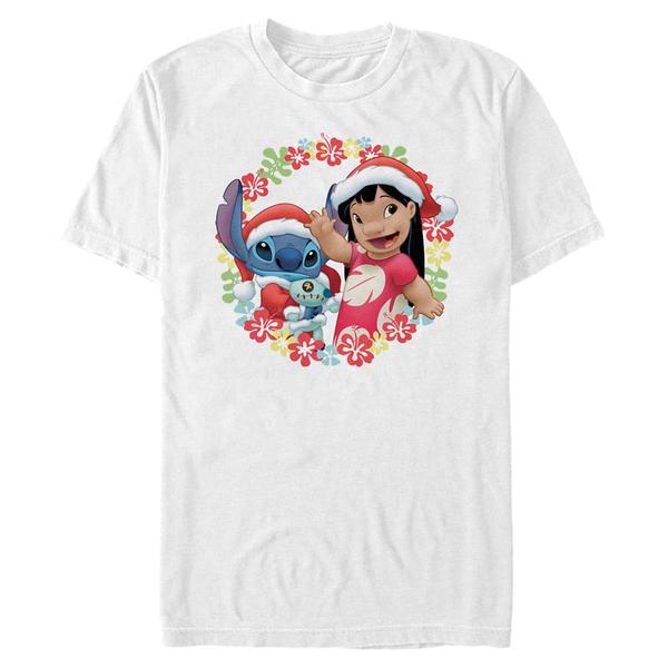 Preview: Disney - Lilo & Stitch - Lilo & Stitch Lilo and Stitch Holiday - Men's T-Shirt - White - Front