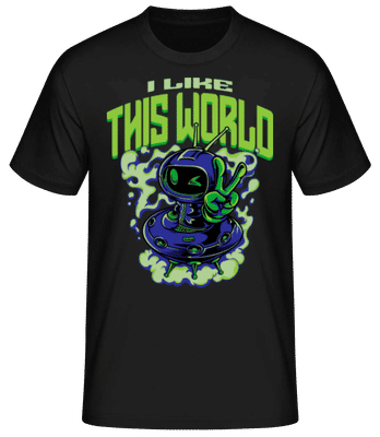 Alien I Like This World - T-shirt standard Homme - Noir - Devant