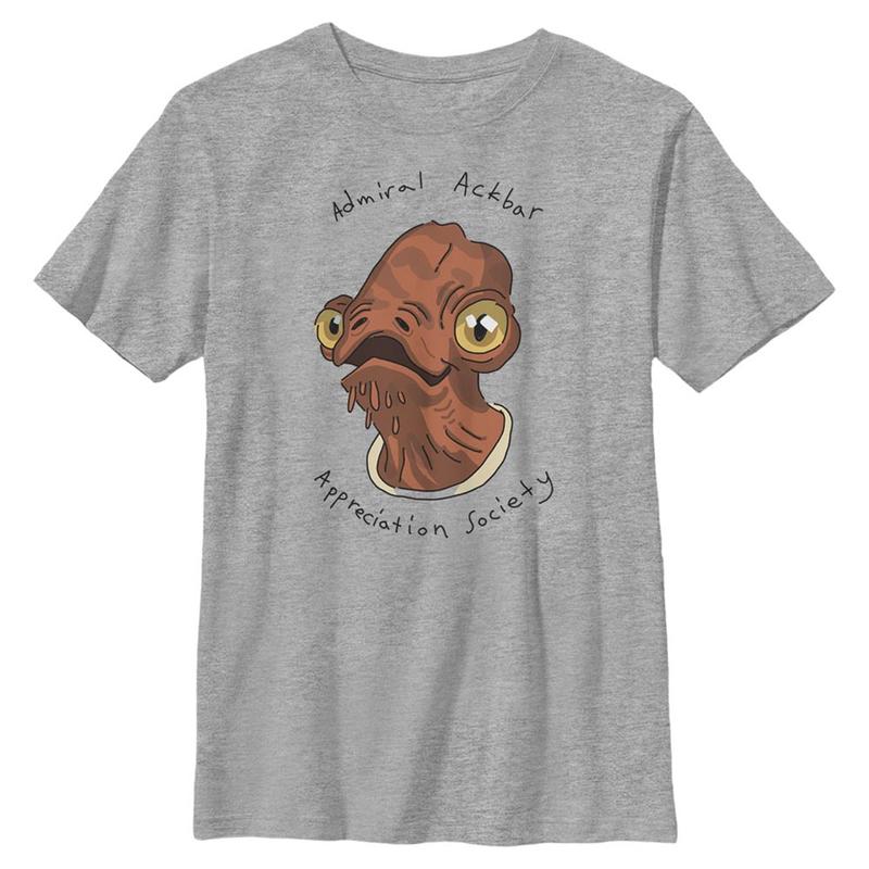 Preview: Star Wars - Admiral Ackbar - Kids T-Shirt - Heather grey - Front