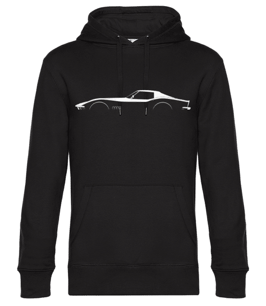 'Chevrolet Corvette C3' Silhouette - Sweat à capuche premium Unisexe - Noir - Devant