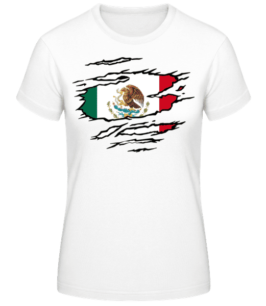 Aperçu: Ripped Flag Mexico - T-shirt standard Femme - Blanc - Devant