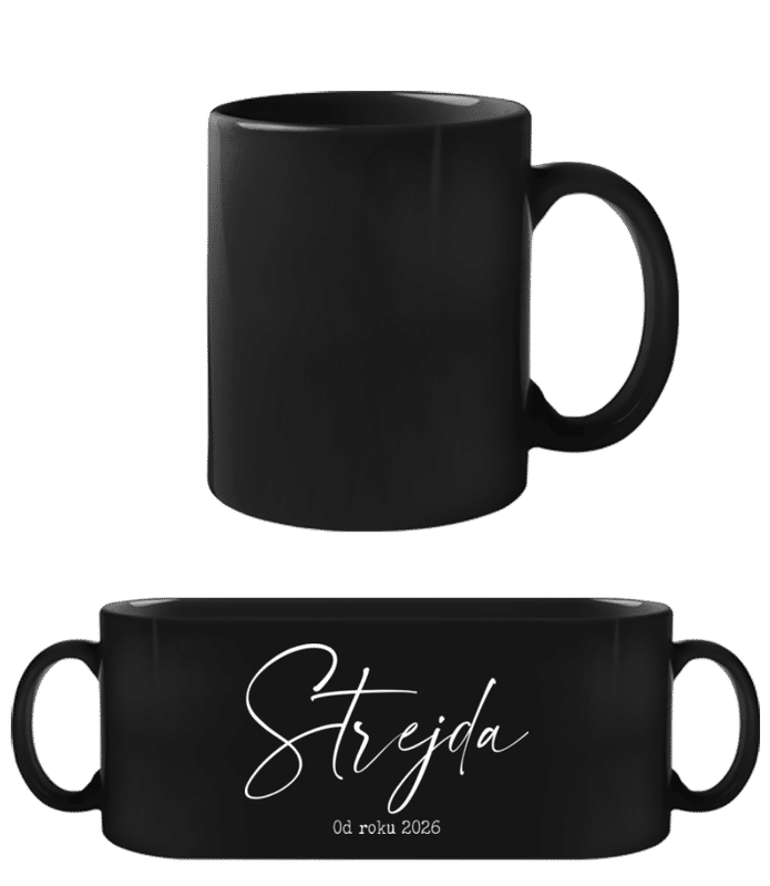 Náhled: Strejda Od Roku 2026 - Černý hrnek - Černá - Napřed