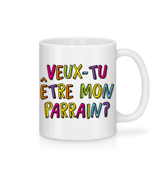 Aperçu: Veux-tu Être Mon Parrain - Mug en céramique blanc - Blanc - Devant