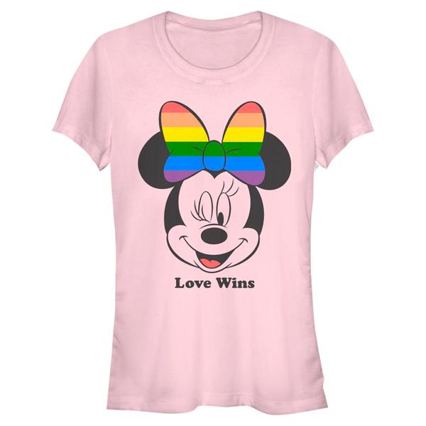 Aperçu: Disney Classics - Mickey Mouse - Minnie Mouse Love Wins - Pride - Femme T-shirt - Rose - Devant
