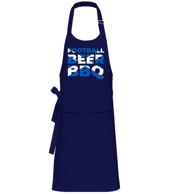 Football Beer BBQ Scottish - Delantal de cocina estándar - Marino - delante