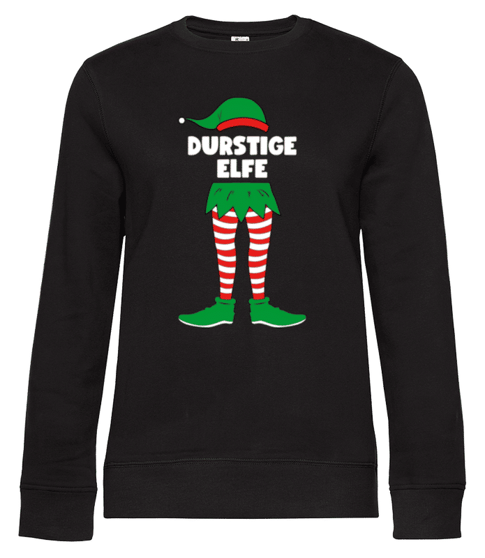 Vorschau: Durstige Elfe - Frauen Standard Pullover - Schwarz - Vorne