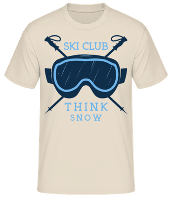 Ski Club Think Snow Icon - Men's Basic T-Shirt - Cream - Front