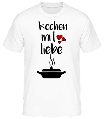Kochen Mit Liebe - Männer Basic T-Shirt - Weiß - Vorne