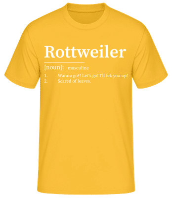 Rottweiler Definition - Männer Basic T-Shirt - Goldgelb - Vorne