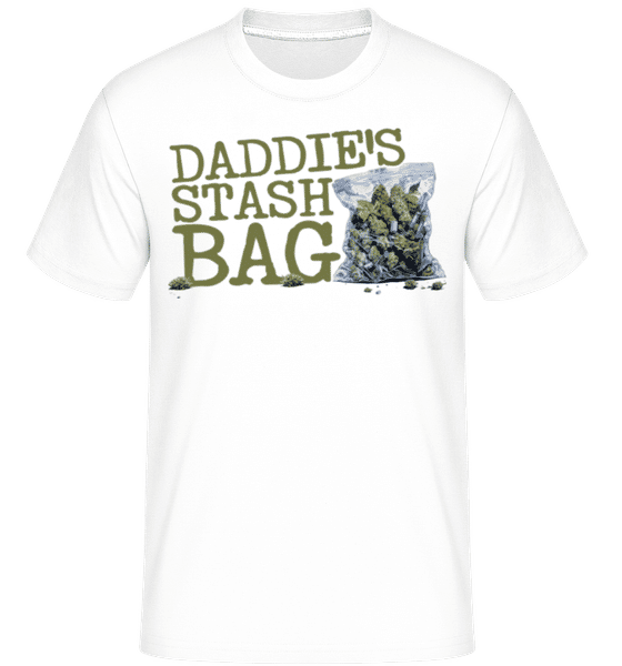 Aperçu: Cannabis Daddie's Stash Bag -  T-Shirt Shirtinator homme - Blanc - Devant