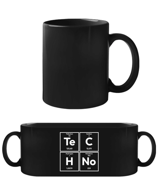 Aperçu: Techno Periodic Table - Tasse Noire - Noir - Devant