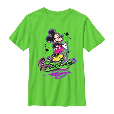 Disney - Mickey Mouse - Mickey Airbrush - Dětské Tričko - Limetová - Napřed