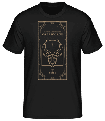 Art Déco Signe Astrologique Capricorne - T-shirt standard Homme - Noir - Devant