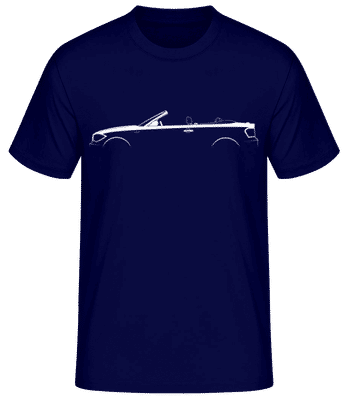 'BMW 1 Series Cabrio (E88)' Silhouette - Pánske basic tričko - Namornícka modrá - Predné