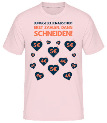 Junggesellenabschied JGA Ausschneiden - Männer Basic T-Shirt - Rosa - Vorne