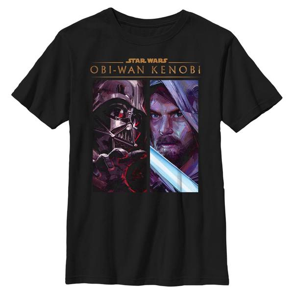 Aperçu: Star Wars - Obi-Wan Kenobi - Obi-Wan Kenobi & Darth Vader Kenobi Panels - Enfant T-shirt - Noir - Devant