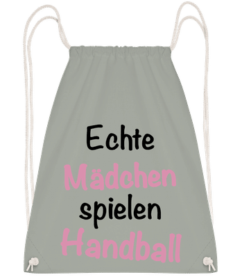 Echte Mädchen Spielen Handball - Turnbeutel - Anthrazit - Vorn