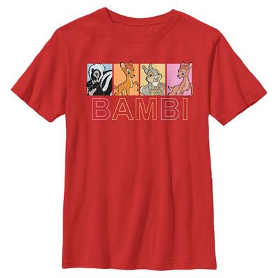 Disney Classics - Bambi - Skupina Characters Box Up - Kinder T-Shirt - Rot - Vorne