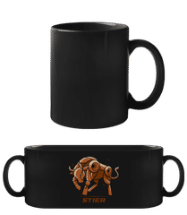 Mecha Roboter Sternzeichen Stier · Schwarze Tasse