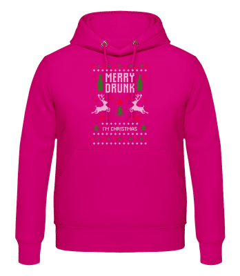 Merry Drunk I Am  Christmas - Pánska mikina - Fuchsia - Predné