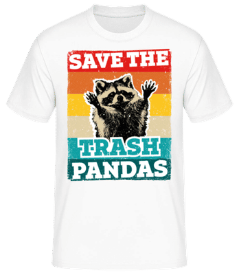 Save The Trash Pandas - Men's Basic T-Shirt - White - Front