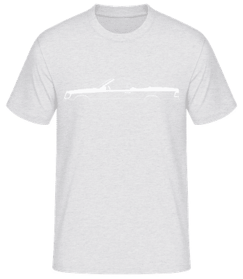 'Mercedes-Benz 320CE A124' Silhouette - Männer Basic T-Shirt - Grau meliert - Vorne