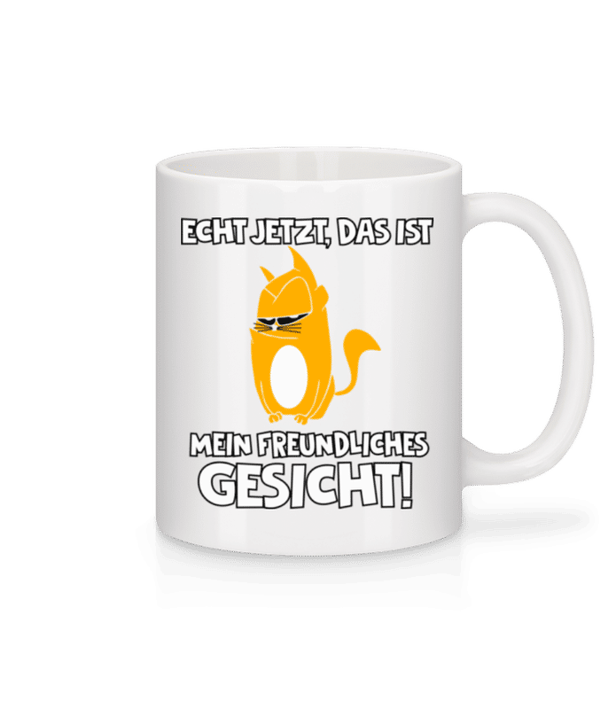 Vorschau: Katze Mein Freundliches Gesicht - Tasse - Weiß - Vorne