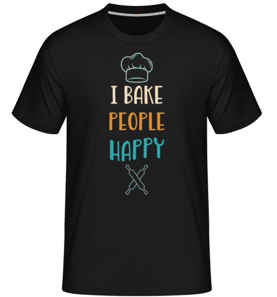 Preview: I Bake People Happy -  Shirtinator Men's T-Shirt - Black - Front