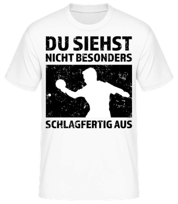 Tischtennis Schlagfertig - Männer Basic T-Shirt - Weiß - Vorne