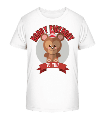 Happy Birthday To You Monkey - Kid's Organic T-Shirt Stanley Stella 2.0 - White - Front