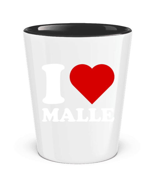 Aperçu: I Love Malle - Verre à shot bicolore - Blanc / Noir - Devant