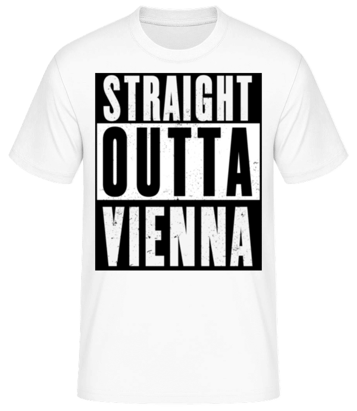 Vorschau: Straight Outta Vienna White - Männer Basic T-Shirt - Weiß - Vorne