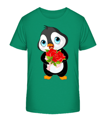 Cute Love Penguin - T-shirt bio Enfant Stanley Stella 2.0 - Vert - Devant