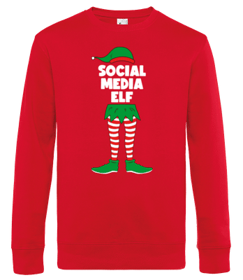 Social Media Elf - Männer Standard Pullover - Rot - Vorne