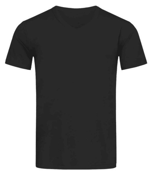 Aperçu: T-shirt col en V Homme - Noir - Devant