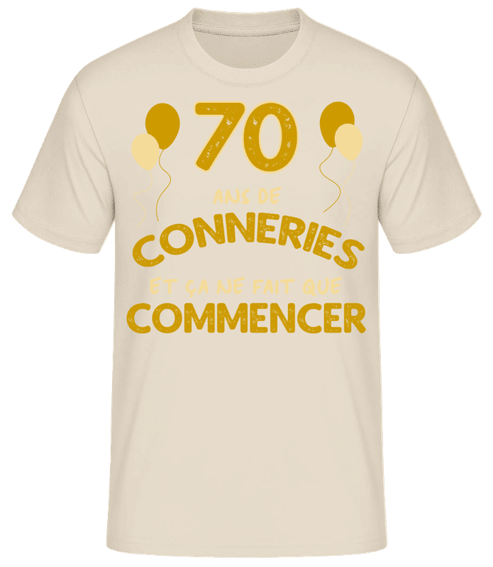 Aperçu: 70 Ans De Conneries - T-shirt standard Homme - Crème - Devant