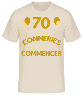 70 Ans De Conneries - T-shirt standard Homme - Crème - Devant
