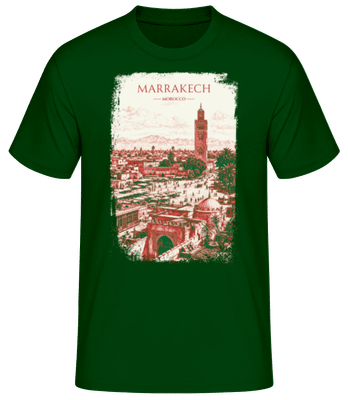 Marrakech Morocco - T-shirt homme B&C - Vert bouteille - Devant