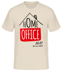 Home Office 2021 - Männer Basic T-Shirt - Creme - Vorne