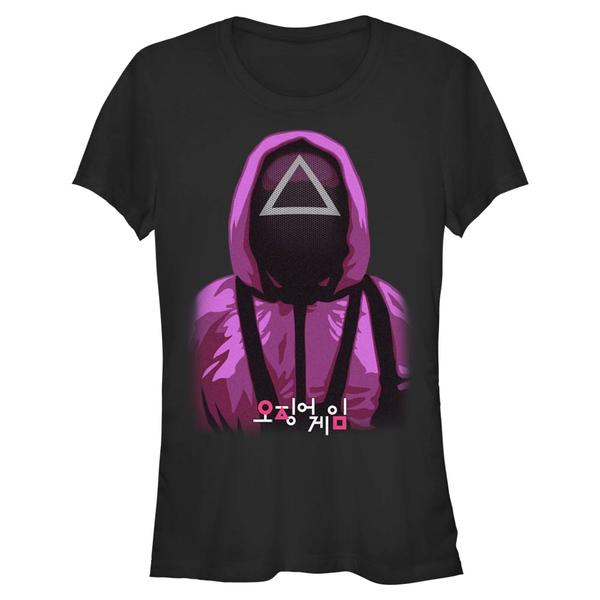 Preview: Netflix - Squid Game - Guard Triangle Guy - Women's T-Shirt - Black - Front