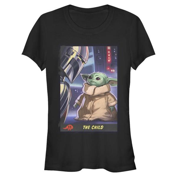 Aperçu: Star Wars - The Mandalorian - The Child Little Trading Card - Femme T-shirt - Noir - Devant