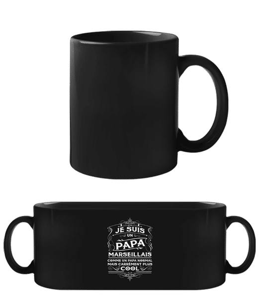 Aperçu: Je Suis Un Papa Marseillais - Tasse Noire - Noir - Devant
