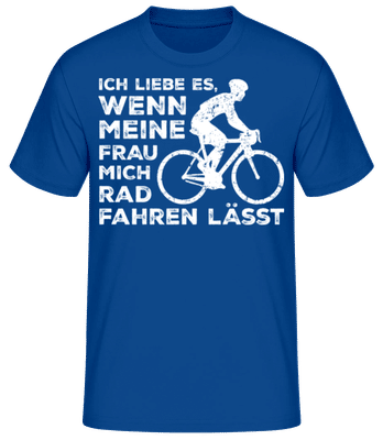 Liebe Es Wenn Frau Rad Mich Fahren Lässt - Männer Basic T-Shirt - Royalblau - Vorne