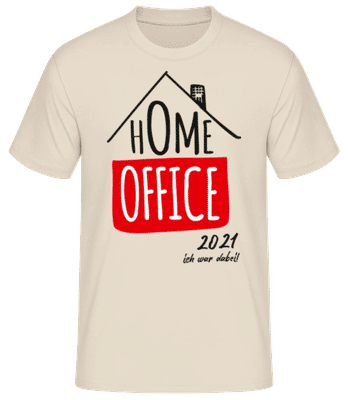 Home Office 2021 - Männer Basic T-Shirt - Creme - Vorne