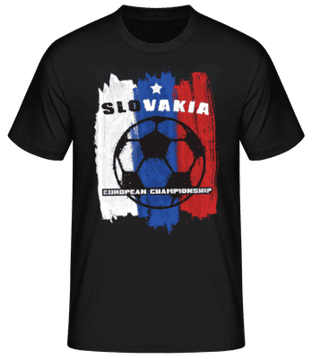 Fußball Slovakia Fahne - Pánske basic tričko - Čierna - Predné